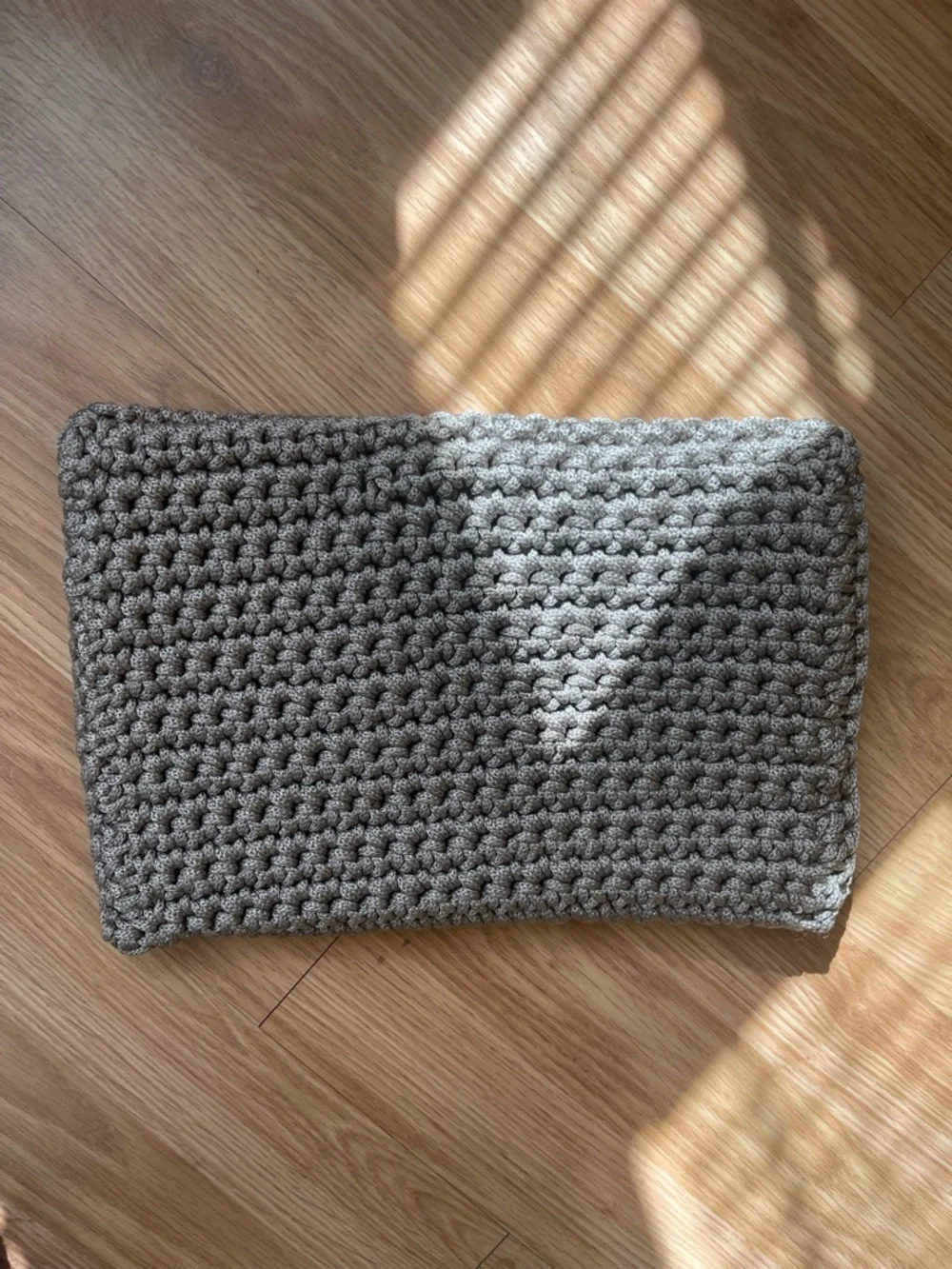 Handmade Crocheted Clutch in Gray with Button Closure